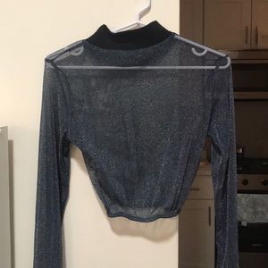 Sparkly sheer long sleeve top